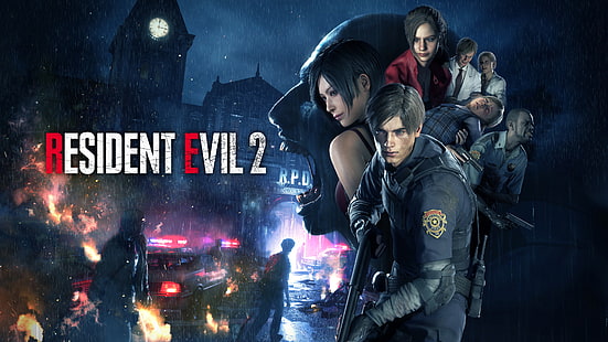 Resident Evil, Resident Evil 2 (2019), Claire Redfield, Leon S. Kennedy, Ada Wong, HD-Hintergrundbild HD wallpaper