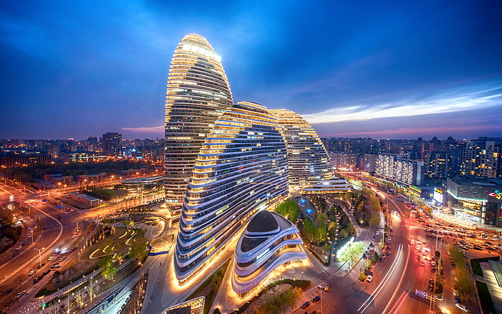 베이징 차이나 CBD 크리에이티브 빌딩 왕징 소호, HD 배경 화면