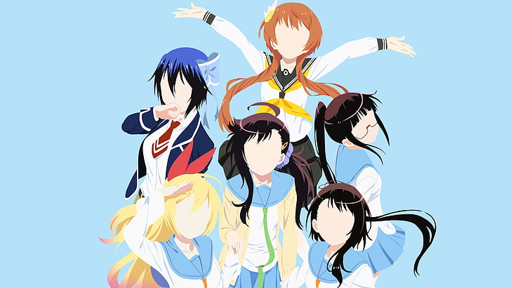 Anime, Nisekoi, Chitoge Kirisaki, Haru Onodera, Kosaki Onodera, Marika Tachibana, Ruri Miyamoto, Seishirou Tsugumi, HD wallpaper