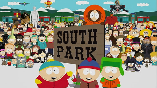 South Park illustration, Kenny, South Park, sparare, Cartman, HD tapet HD wallpaper