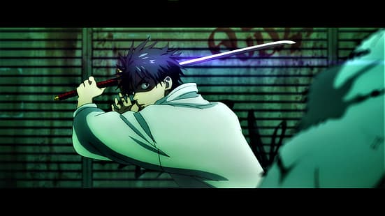 Jujutsu Kaisen, Yuta Okkotsu, kılıç, katana, üniforma, anime, Anime ekran görüntüsü, anime erkekleri, HD masaüstü duvar kağıdı HD wallpaper