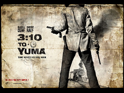 ภาพยนตร์, 3:10 ถึง Yuma, ตะวันตก, โปสเตอร์ภาพยนตร์, วอลล์เปเปอร์ HD HD wallpaper