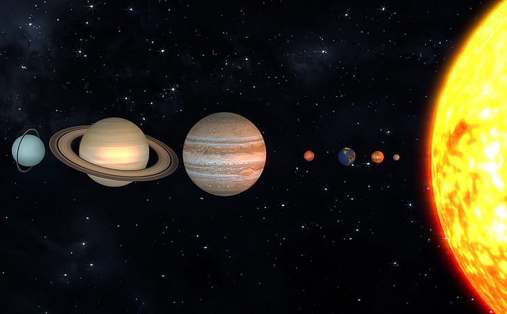 Galaksi, Luar Angkasa, Bumi, Planet, Saturnus, Merkurius, Mars, Jupiter, Venus, sistem solars, uranus, neptune, Wallpaper HD