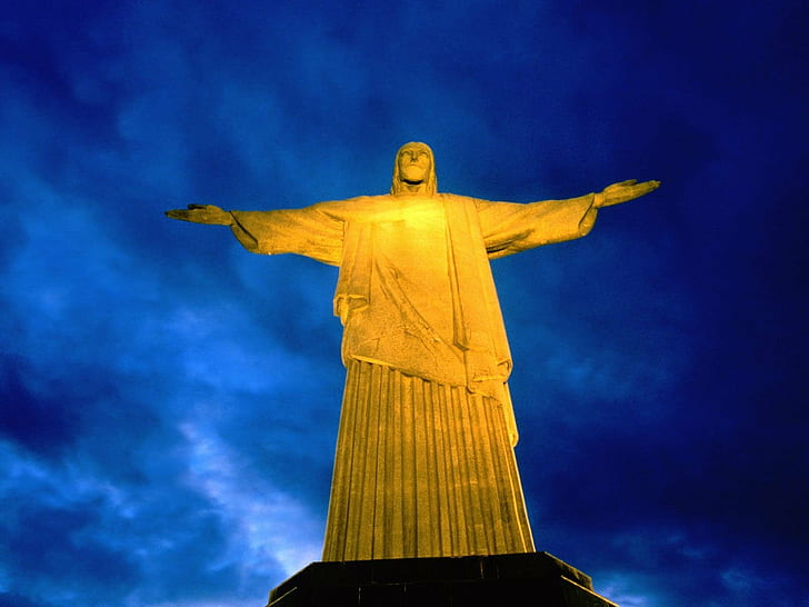statue rio de janeiro christ the redeemer, HD wallpaper