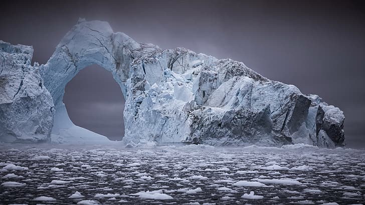 ice, iceberg, Greenland, HD wallpaper