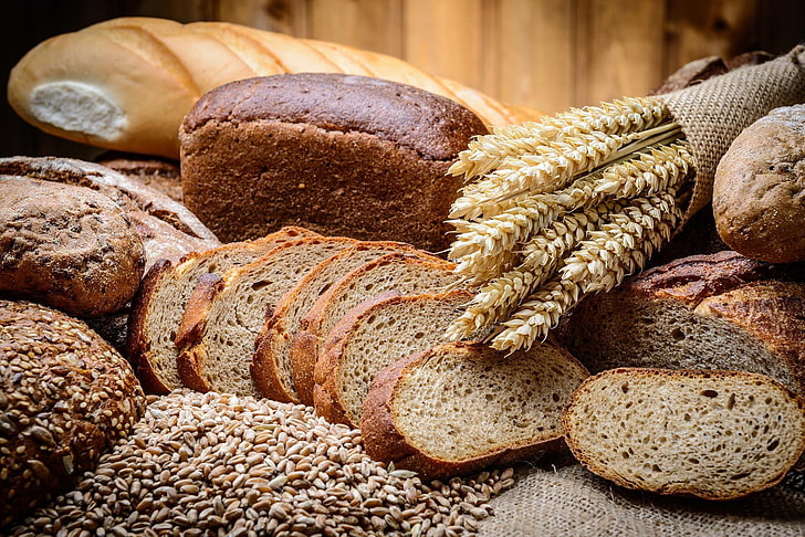 wheat, grain, spikelets, bread, cuts, HD wallpaper