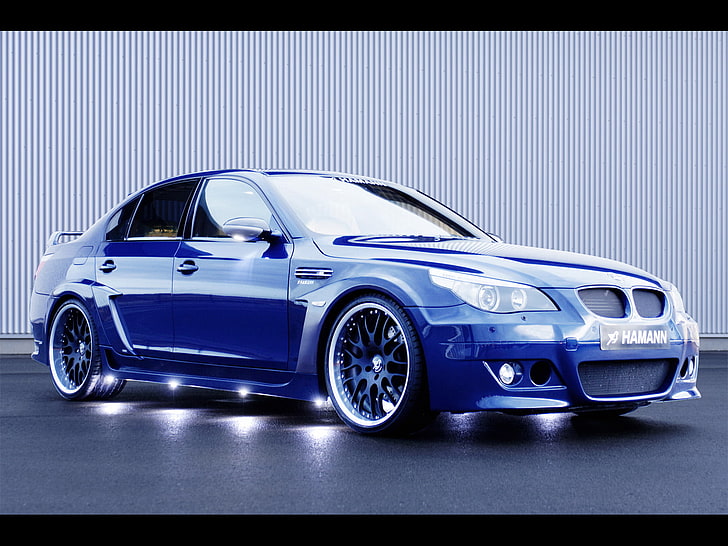 ハーマンBMW E60、青いセダン、車、BMW、青い車、美しい、bmwcars、e60model、 HDデスクトップの壁紙
