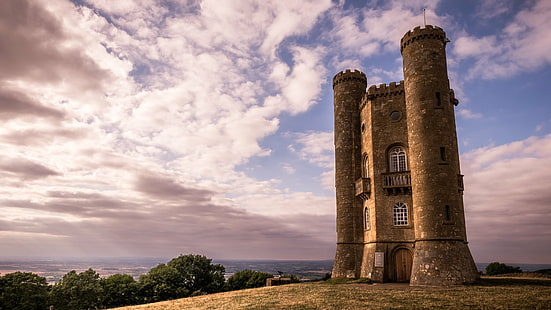grey concrete medieval tower under the cloudy sky, Broadway tower, United Kingdom, Travel photography, grey, concrete, medieval, tower, cloudy, sky, natural  color, print, nature, broadway, brown, orange  trees, uk, photography, england, geotagged, photo, peaceful, fine art, prints, landscape, sunset, vacation, old  european, mountains, landmark, outdoor, landscapes, park, country, clouds, view, countryside, blue, photograph, outside, beautiful, travel, scenic, history, colors, green, outdoors, europe, horizontal, colorful, architecture, famous Place, castle, fort, old, cloud - Sky, HD wallpaper HD wallpaper