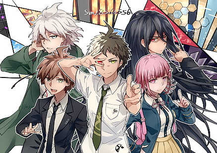 Danganronpa 3, Naegi Makoto, Komaeda Nagito, Kamukura Izuru, Chiaki Nanami, Anime, HD-Hintergrundbild HD wallpaper