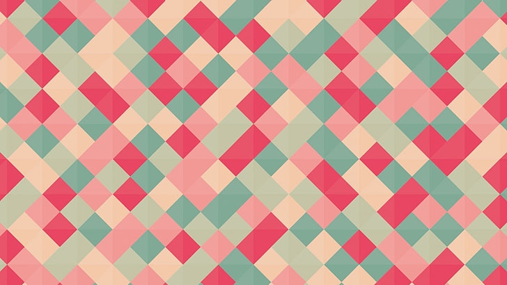 pink, white, and teal plaid pattern, background, pink, cell, HD wallpaper