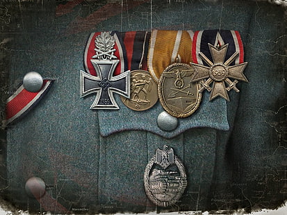 Нацист, нацизъм, медали, свастика, униформа, Втората световна война, железен кръст, HD тапет HD wallpaper