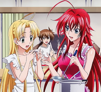 Anime, High School DxD, Asia Argento (High School DxD), Issei Hyoudou, Rias Gremory, HD tapet HD wallpaper
