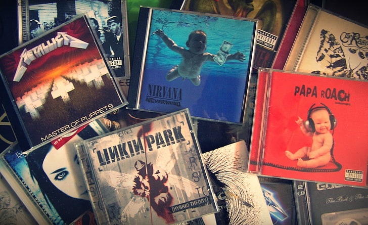 Music Is Everything, assorted-title music album case lot, Vintage, music, cd's, albums, nirvana, metallica, papa roach, linkin park, evanescence, HD wallpaper