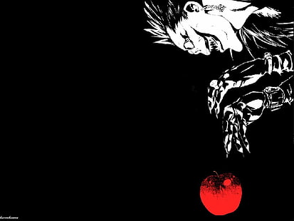 death note ryuk apples 1024x768  Anime Death Note HD Art , death note, Ryuk, HD wallpaper HD wallpaper