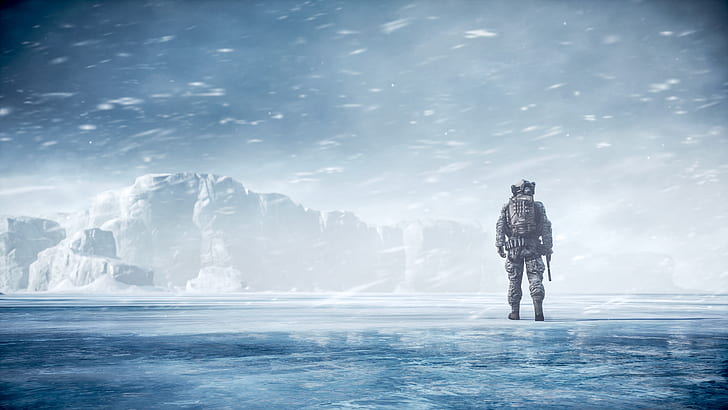 Battlefield 4, mapa śnieżna, żołnierz, tryb wieloosobowy, Tapety HD