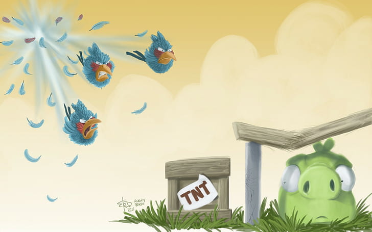 Angry Birds Disegno HD, videogiochi, disegno, uccelli, arrabbiato, Sfondo HD