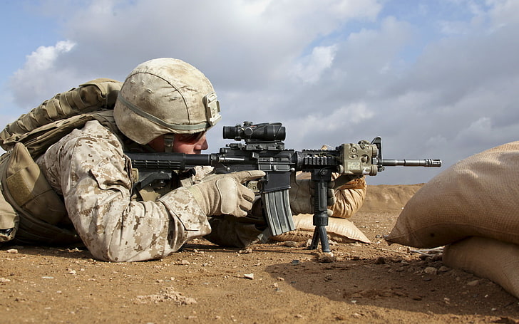 weapons, soldiers, United States Marine Corps, HD wallpaper