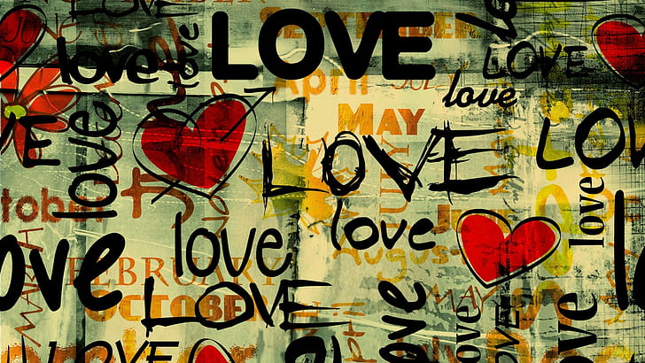 tipografia amor, HD papel de parede