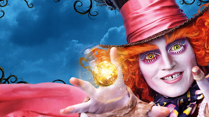 Johnny Depp, Mad Hatter, Alice Through the Looking Glass, Wallpaper HD
