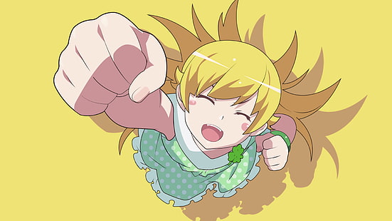 Anime Mädchen, Oshino Shinobu, Monogatari-Serie, blond, HD-Hintergrundbild HD wallpaper