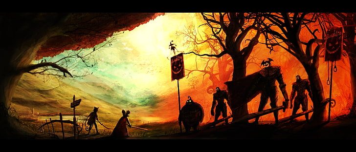 digitale Tapete des Kriegers und der Monster, Halloween, digitale Kunst, HD-Hintergrundbild