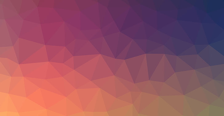 segitiga, abstrak, gradien, gradien lunak, Linux, biru, violet, merah, oranye, Wallpaper HD