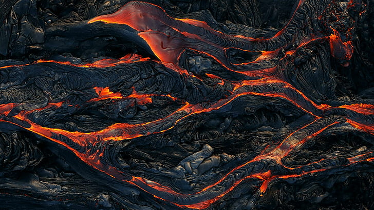 red lava digital wallpaper, lava, nature, photography, HD wallpaper