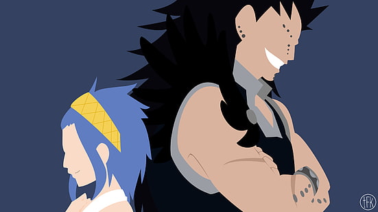 Anime, Fairy Tail, Gajeel Redfox, Levy McGarden, Wallpaper HD HD wallpaper