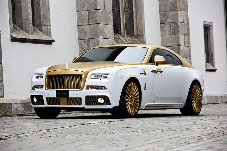 white and brown coupe, Rolls-Royce, Coupe, Mansory, Wraith, Wright, HD wallpaper