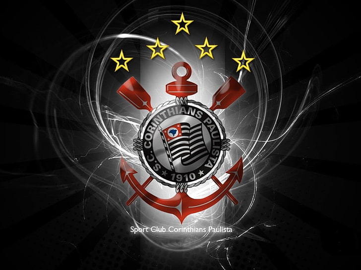 czerwono-czarna myszka przewodowa, piłka nożna, Corinthians, Brasil, Tapety HD