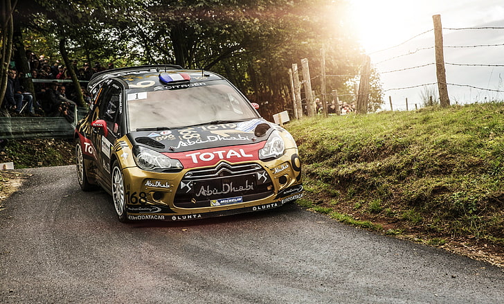 Auto, Sport, Machine, Turn, Citroen, Day, DS3, WRC, Rally, The front, HD wallpaper