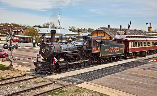 black and red car engine bay, train, vehicle, steam locomotive, HD wallpaper HD wallpaper