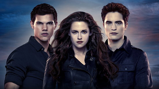 ภาพยนตร์เรื่อง The Twilight Saga: Breaking Dawn - Part 2, Bella Swan, Edward Cullen, Jacob Black, Kristen Stewart, Robert Pattinson, Taylor Lautner, วอลล์เปเปอร์ HD HD wallpaper