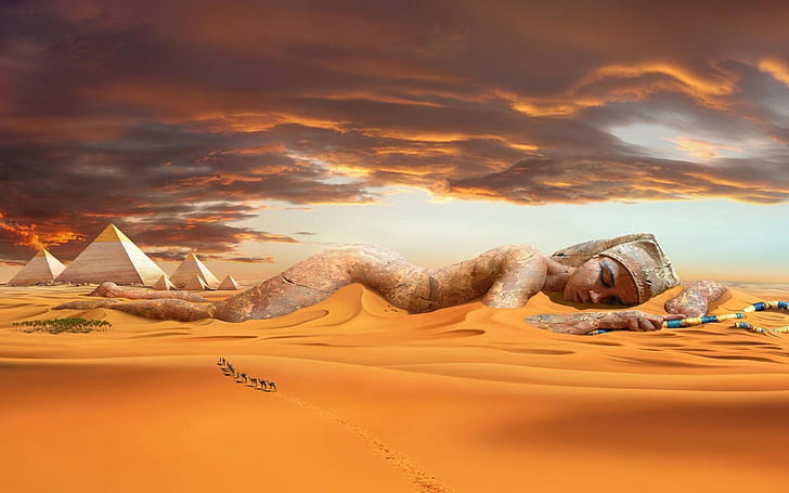 مصر ، الهرم ، فن الخيال، خلفية HD