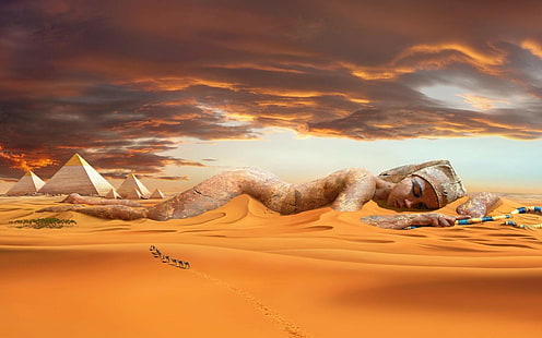 Ägypten, Pyramide, Fantasiekunst, HD-Hintergrundbild HD wallpaper