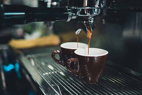 beverage, caf, caffeine, cappuccino, coffee, coffee machine, coffee maker, cups, drink, espresso, hot, machine, mugs, HD wallpaper HD wallpaper