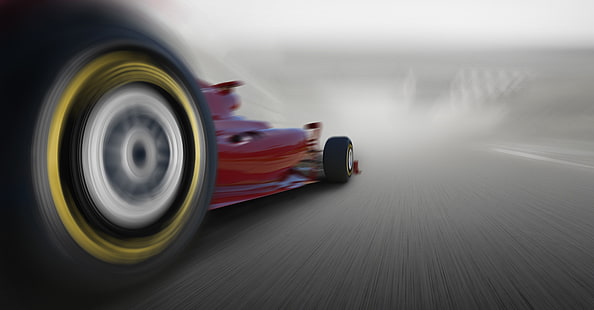 vehicle, car, wheels, Formula 1, motion blur, road, circuits, blurred, Ferrari F1, HD wallpaper HD wallpaper