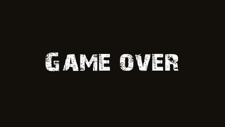 minimalism, GAME OVER, video games, typography, monochrome, typo, HD wallpaper