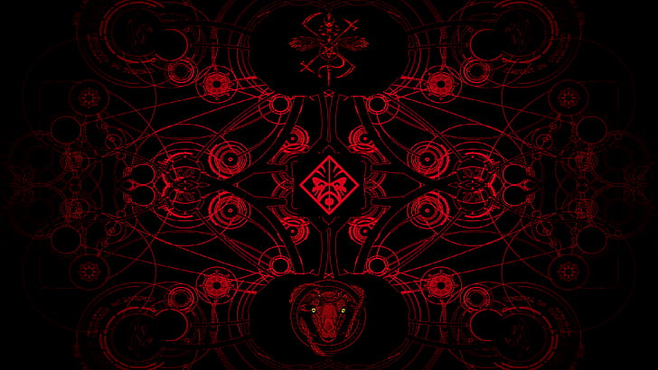 Сатана, красный и черный, абстрактный, HP Omen, HD обои