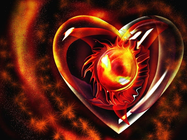 Corazón de fuego 3D, fondo de pantalla digital de corazón rojo, Amor, rojo,  Fondo de pantalla HD | Wallpaperbetter