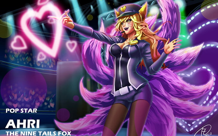 Ahri, kobiety, League of Legends, Tapety HD