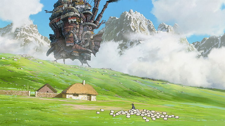 Stüdyo Ghibli Totoro Hayao Miyazaki Kaleci Hareketli Kale anime Hareketli Komşum Totoro, HD masaüstü duvar kağıdı