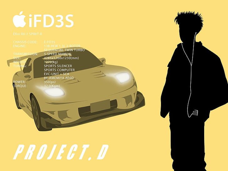Initial D, Ipod, Simple Background, HD wallpaper