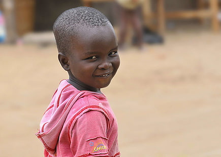 Африка, Африка, черно, момче, дете, лице, хуманитарна помощ, сирак, портрет, малко дете, HD тапет HD wallpaper