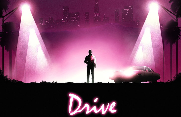 le film, art, en voiture, Ryan Gosling, Nicolas Winding Refn, Fond d'écran HD