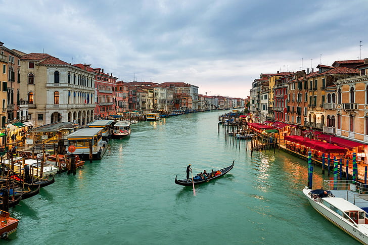 Venezia, Canal Grande, terbaik, Canal Grande, Venice, Venezia, Italia, Wallpaper HD
