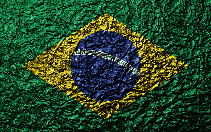 متفرقات ، علم البرازيل ، العلم، خلفية HD
