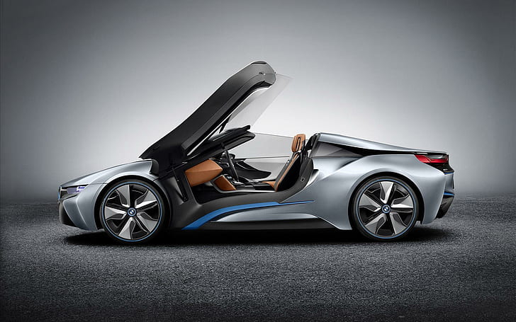 BMW i8 Spyder Concept 2012 2, รถเก๋งสีเทา, แนวคิด, สปายเดอร์, 2012, รถยนต์, วอลล์เปเปอร์ HD