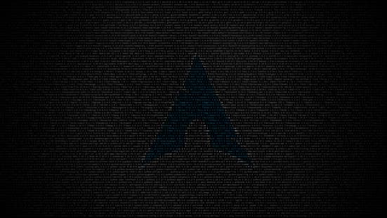 text, Linux, Arch Linux, mörk, logotyp, 4K, HD tapet HD wallpaper
