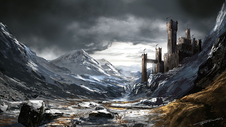 graue und schwarze Schlosstapete, Game of Thrones, House Bolton, Ein Lied von Eis und Feuer, Dreadfort, HD-Hintergrundbild